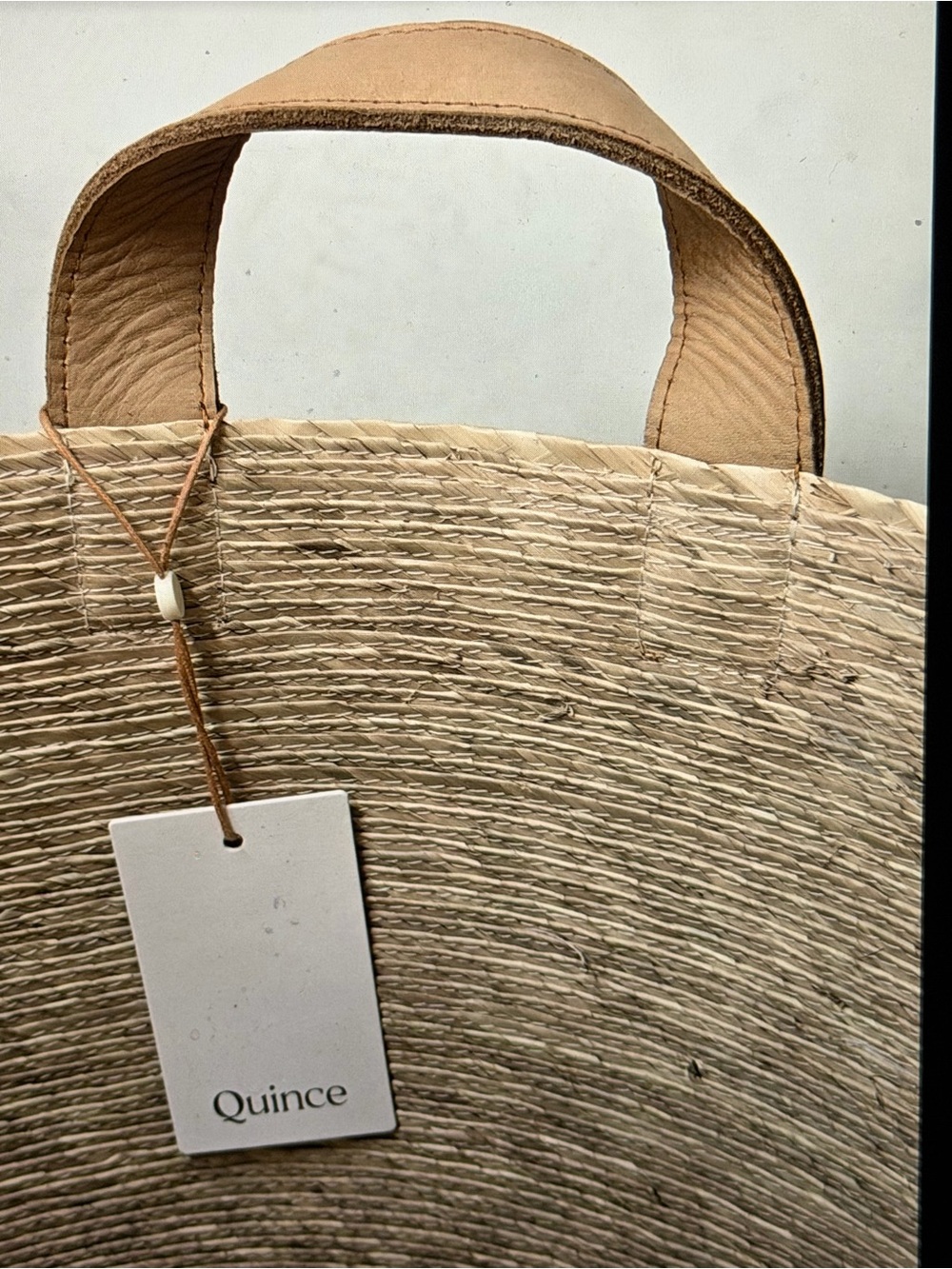 NWT QUINCE Set Of 2 Handwoven Round Palm Baskets Medium Natural 8974 - Picture 7 of 16